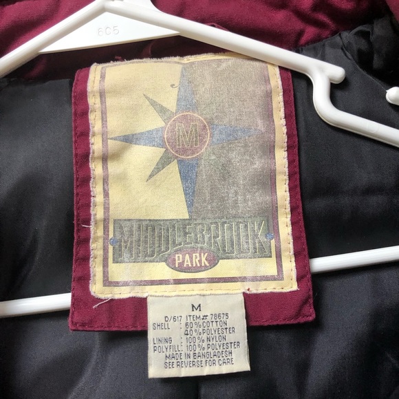 VINTAGE  Middlebrook Park Jacket Womens Medium Maroon Full Zip Snap Windbreaker - Picture 2 of 3